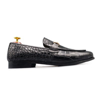 Velmo - Black penny loafers Savile Raw
