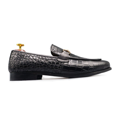 Velmo - Black penny loafers Savile Raw