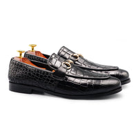 Velmo - Black penny loafers Savile Raw