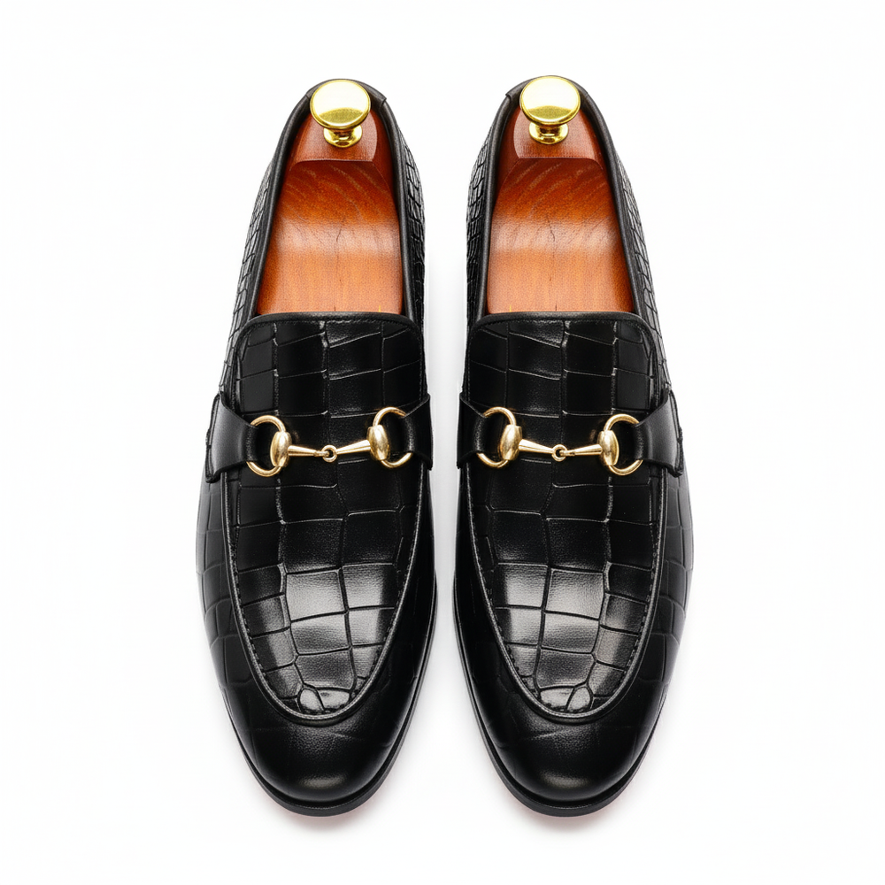 Velmo - Black penny loafers Savile Raw