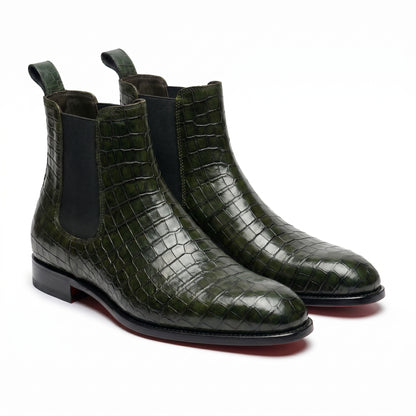 Shelley - Green Chelsea Boots
