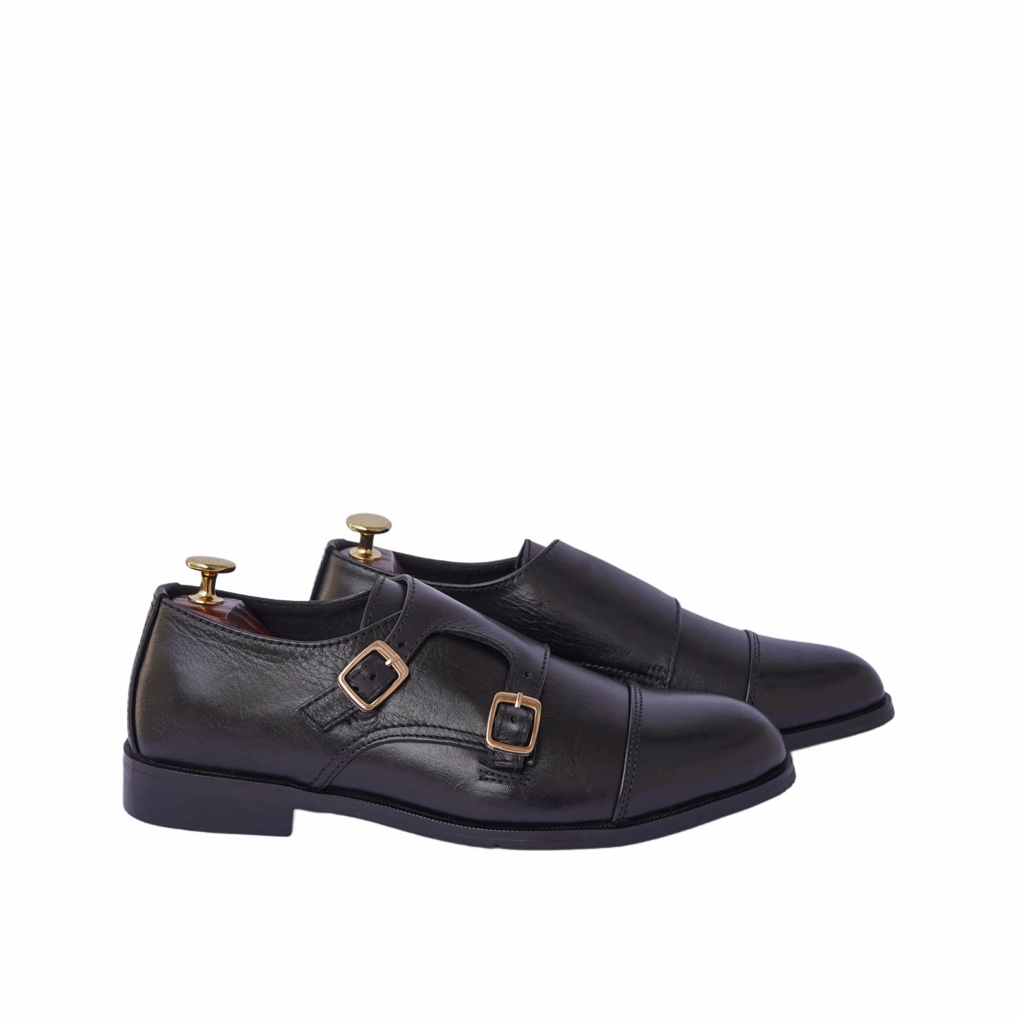 Allin - Black Double Monkstrap