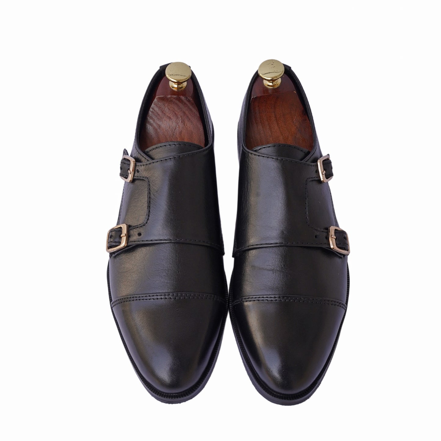Allin - Black Double Monkstrap