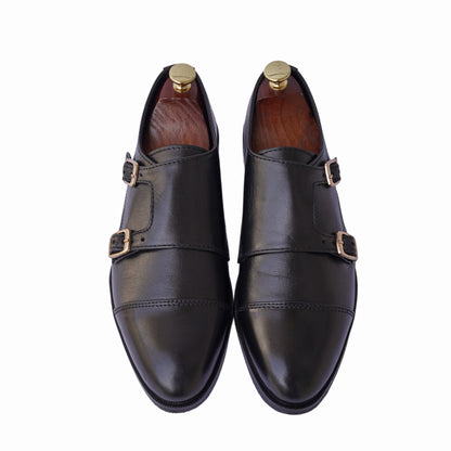 Allin - Black Double Monkstrap
