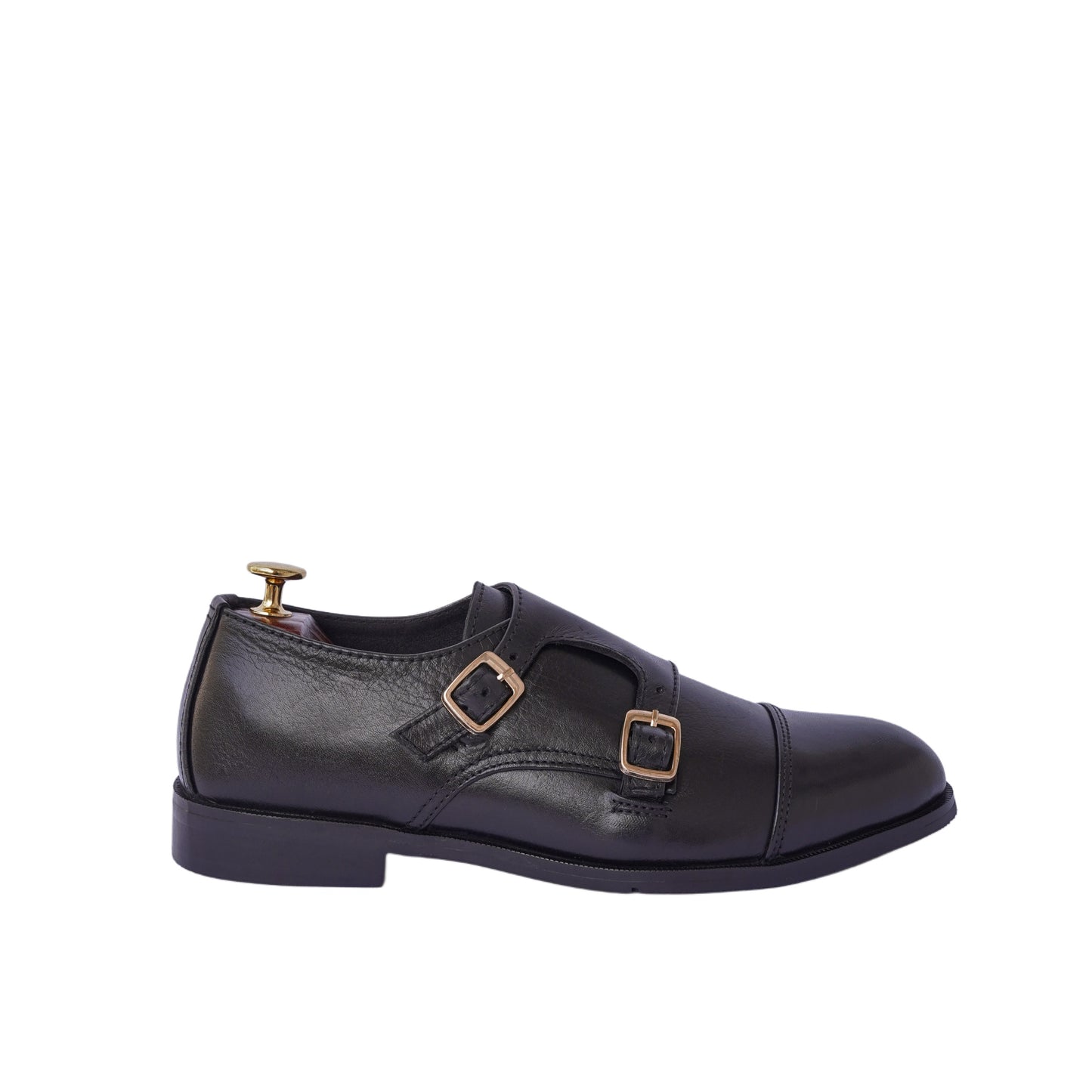 Allin - Black Double Monkstrap