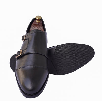 Allin - Black Double Monkstrap