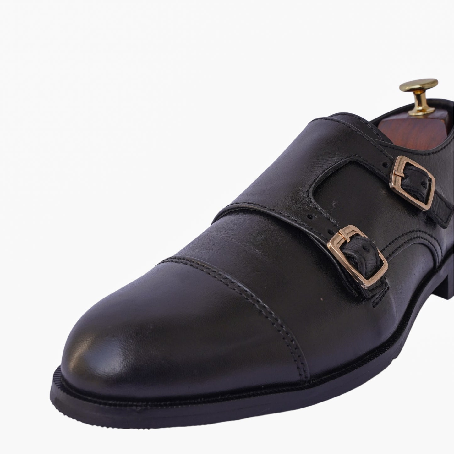 Allin - Black Double Monkstrap