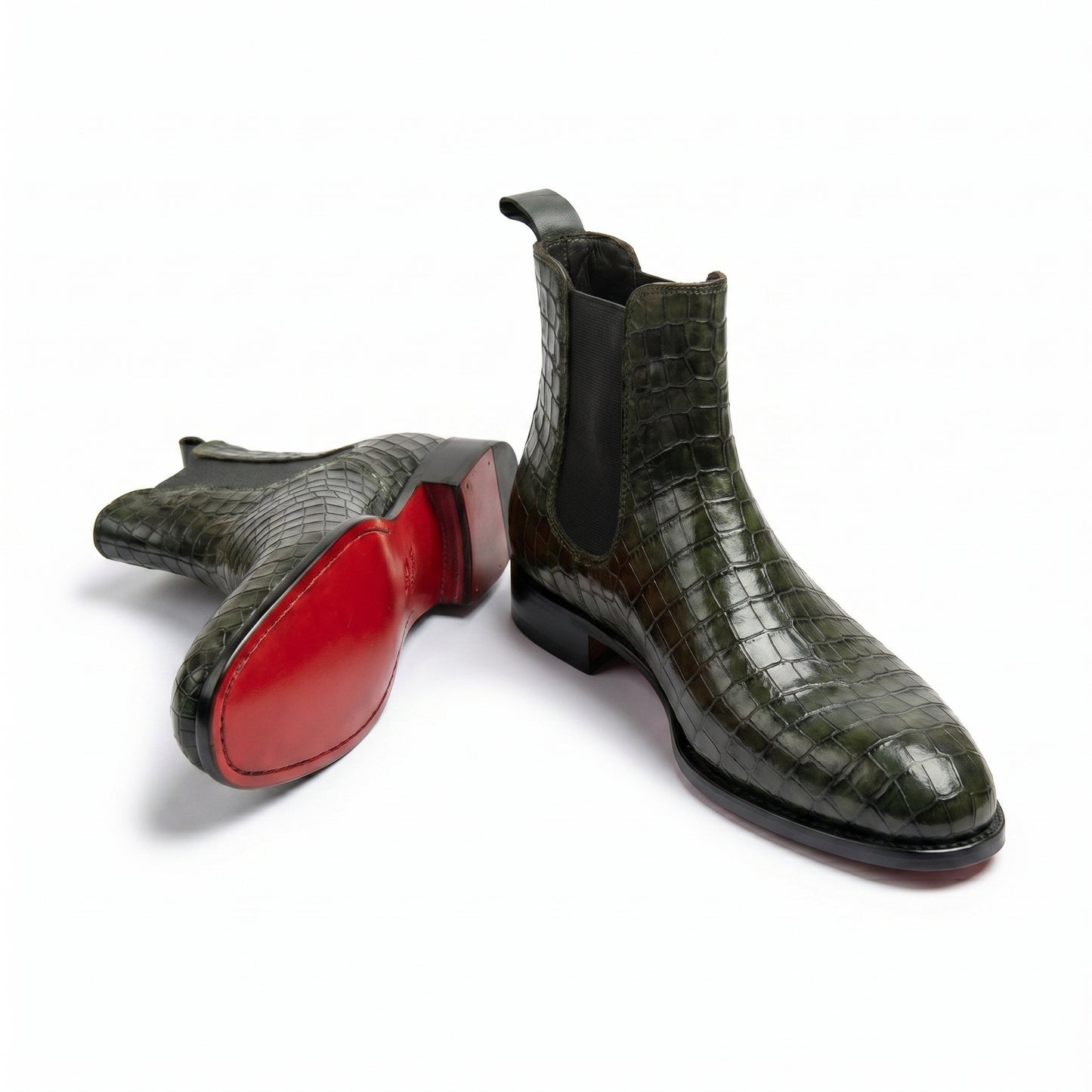 Shelley - Green Chelsea Boots