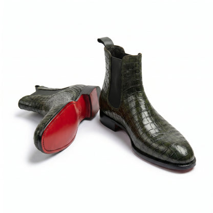 Shelley - Green Chelsea Boots